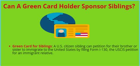 can green card holder sponsor siblings